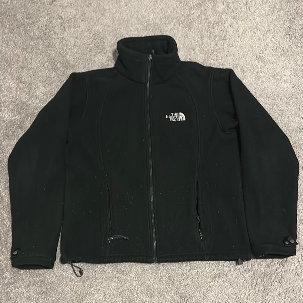 The North Face Womens Long Sleeve Full-Zip Up Fleece Jacket Black Size M